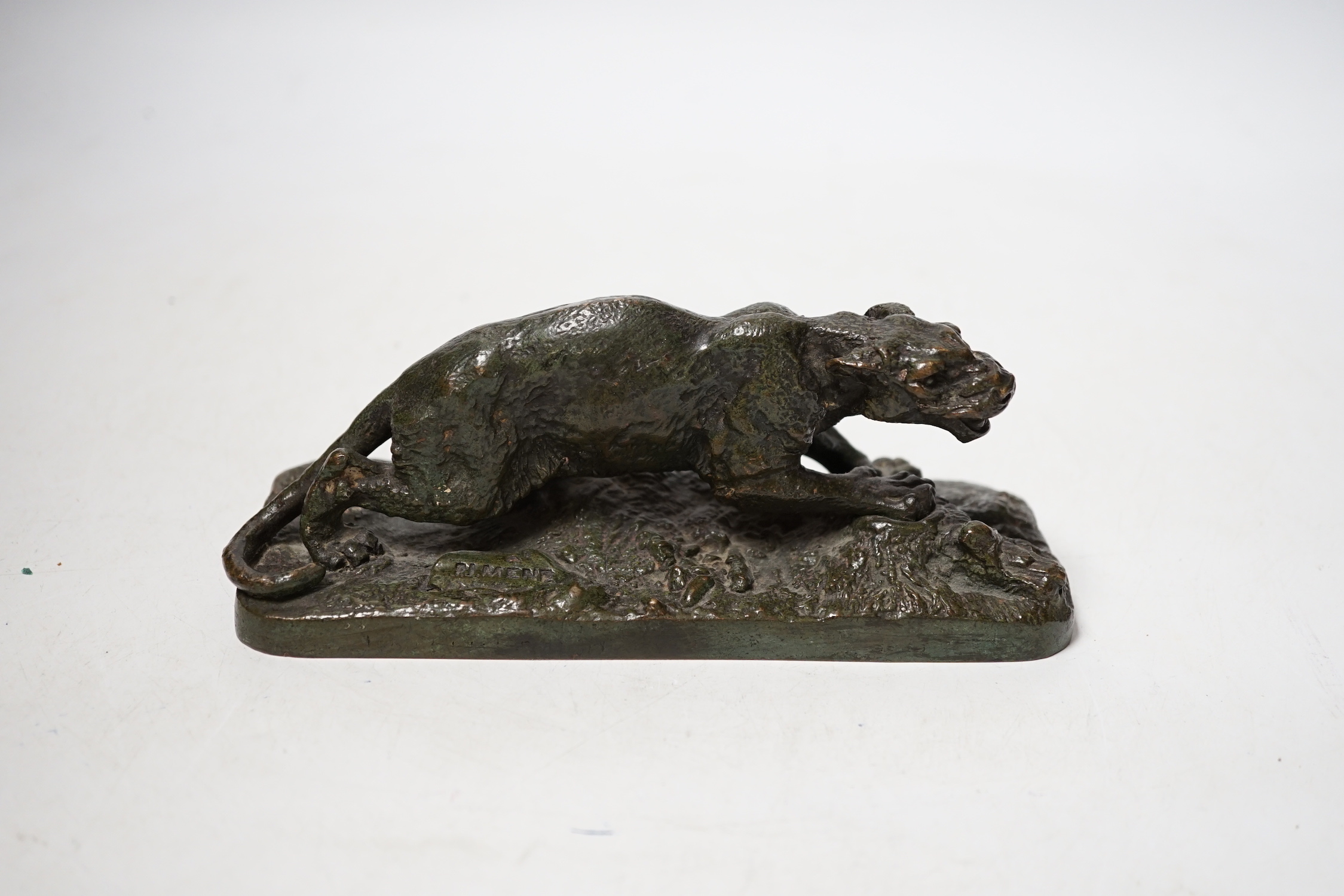 After Mêne, a bronze of a panther, 17cm wide
